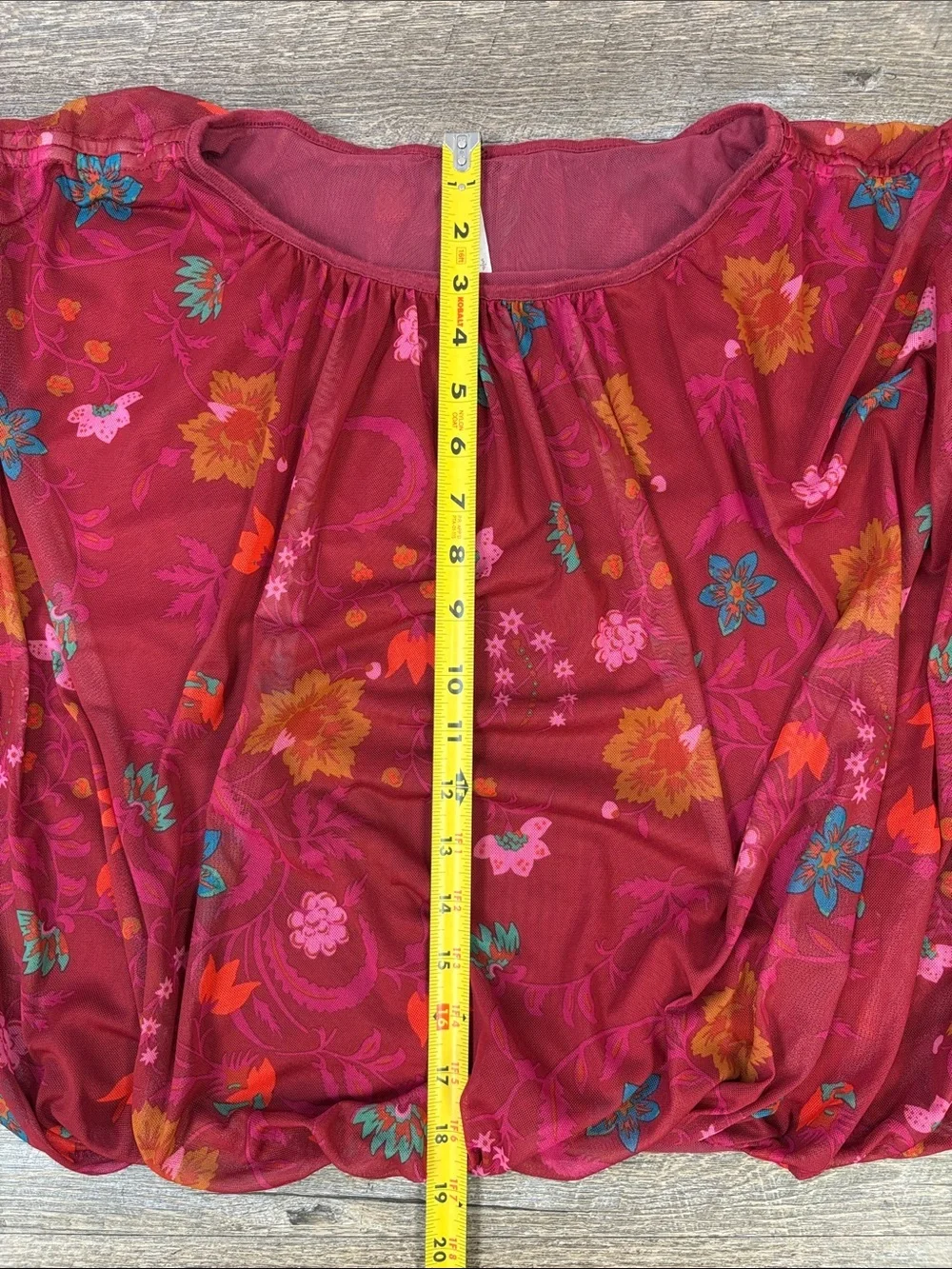 Free People Mesh Floral Peasant Top Blouse Women’s Boho Cottagecore Romantic S